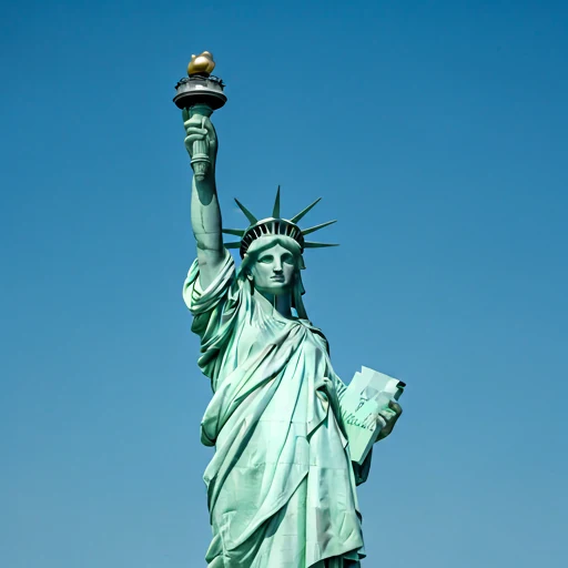 New York skyline and Statue of Liberty